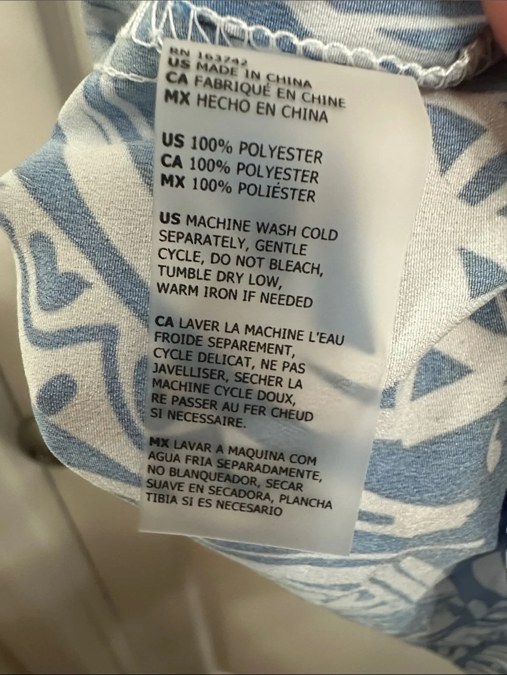 Sigrid Olsen Blue & White Ruffled V-Neck Sleeveless Camisole